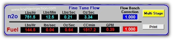 Nitrous Master software main page
